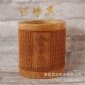供应竹雕LOGO定制工艺品笔筒